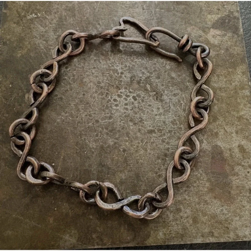 Pure Copper Handmade Infinity Chain Bracelet, Arthritis Therapy